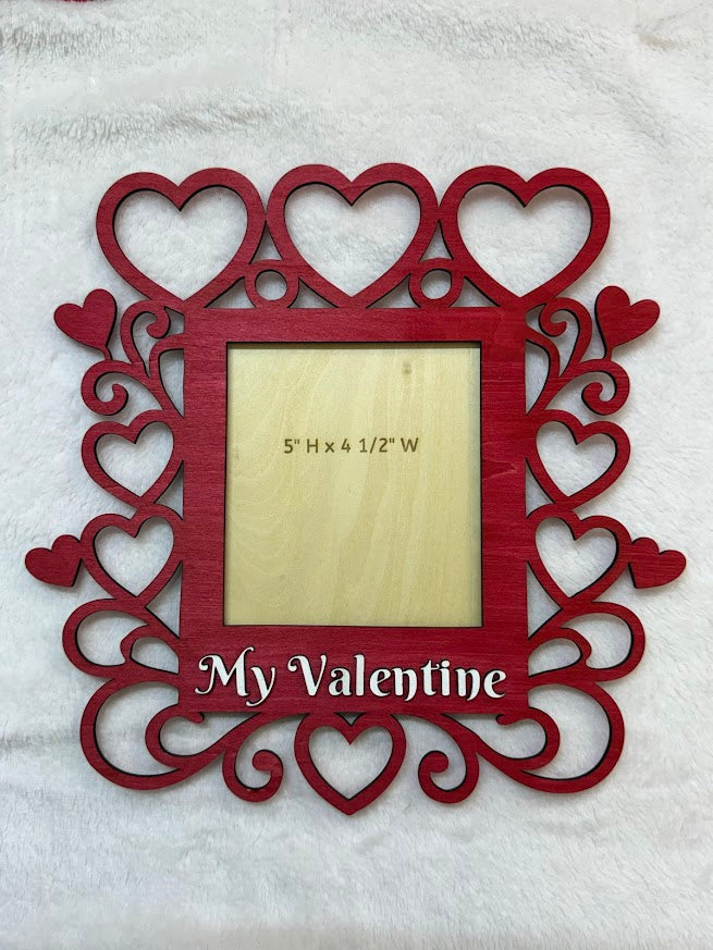 Valentine with Hearts picture frame red
