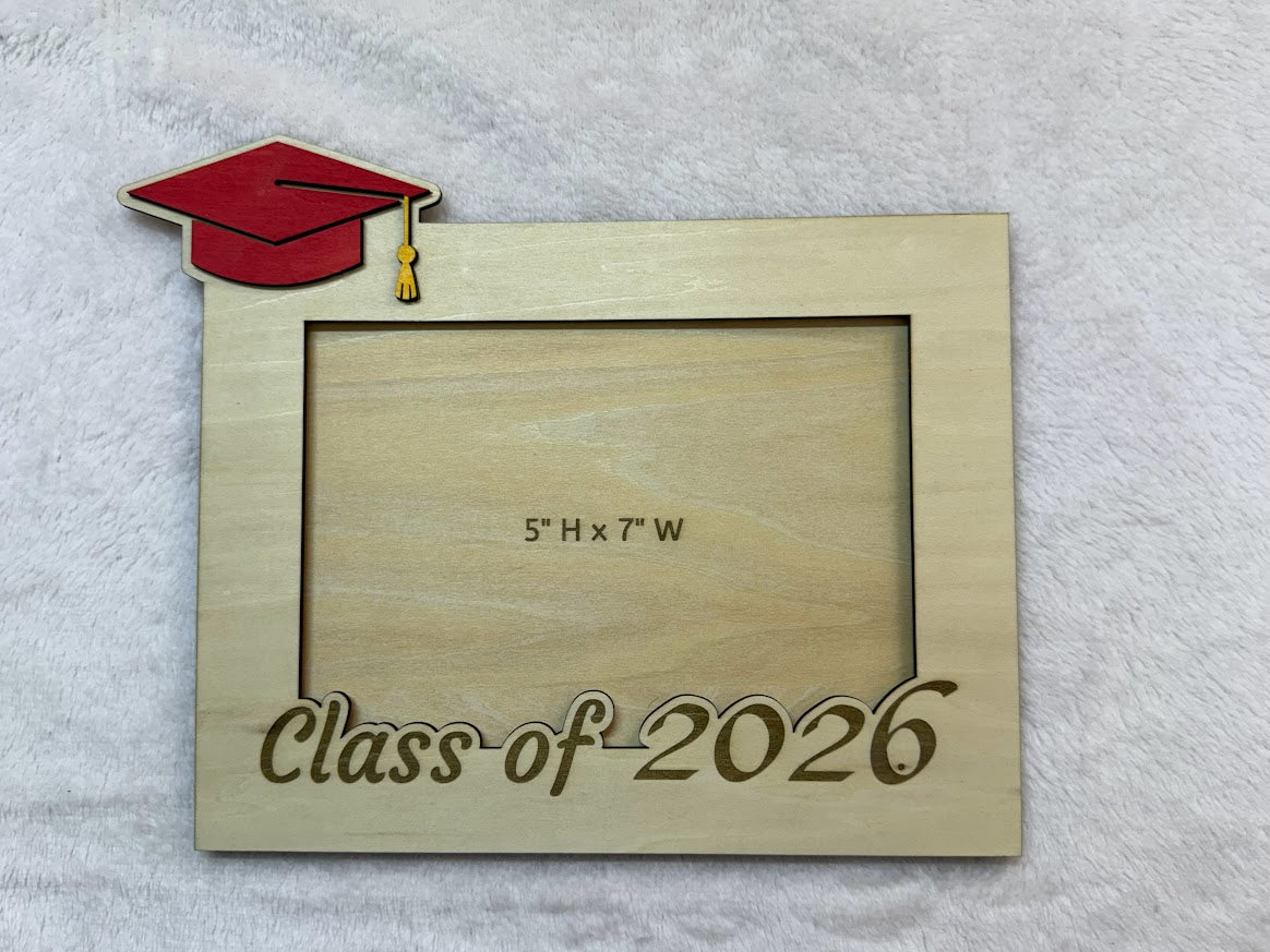 Graduation picture frame 2026 Engraved Red Cap